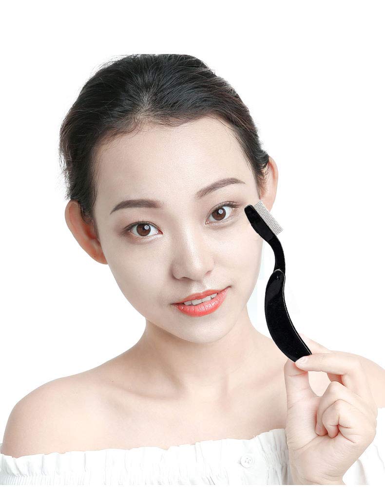 Yesmart Stainless Steel Folding Eyelash Mascara Eyebrow Eyelash Eyebrow Eyebrow Yes107 2-Piece Comb, Comb, Comb, Screw-On Brush, Brush, Brush,