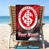 Custom Name Sc Internacional Crest Beach Towel Soft Microfiber Fabric Bath Towels for Swimming Travel Camping, Outdoor Essentials Gifts
