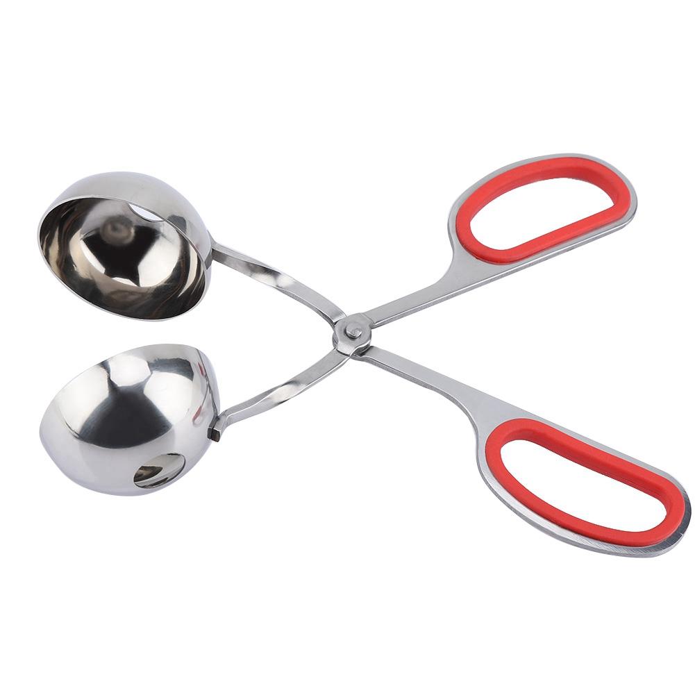 304 Stainless Steel NOn Sticky Meatballs Rice Balls Clip Maker Mold Kitchen Tool (Red)