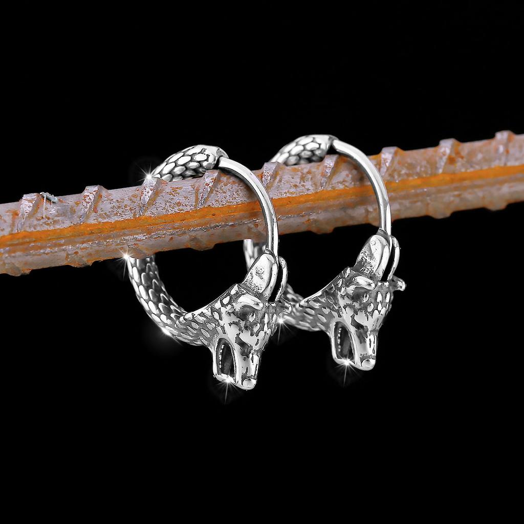 New Design Creative Nordic Stainless Steel Vintage Viking Earrings Fashion Teen Animal Amulet Jewelry Studs Gift
