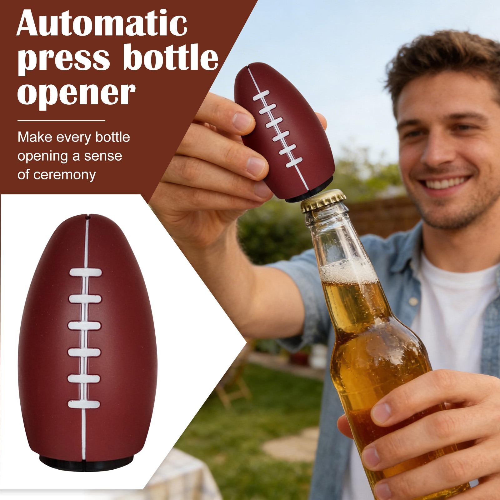 

Football Beer Bottle Opener Stainless Steel Automatic Magnetic Bottle Opener For Football Party Birthday Party One Size