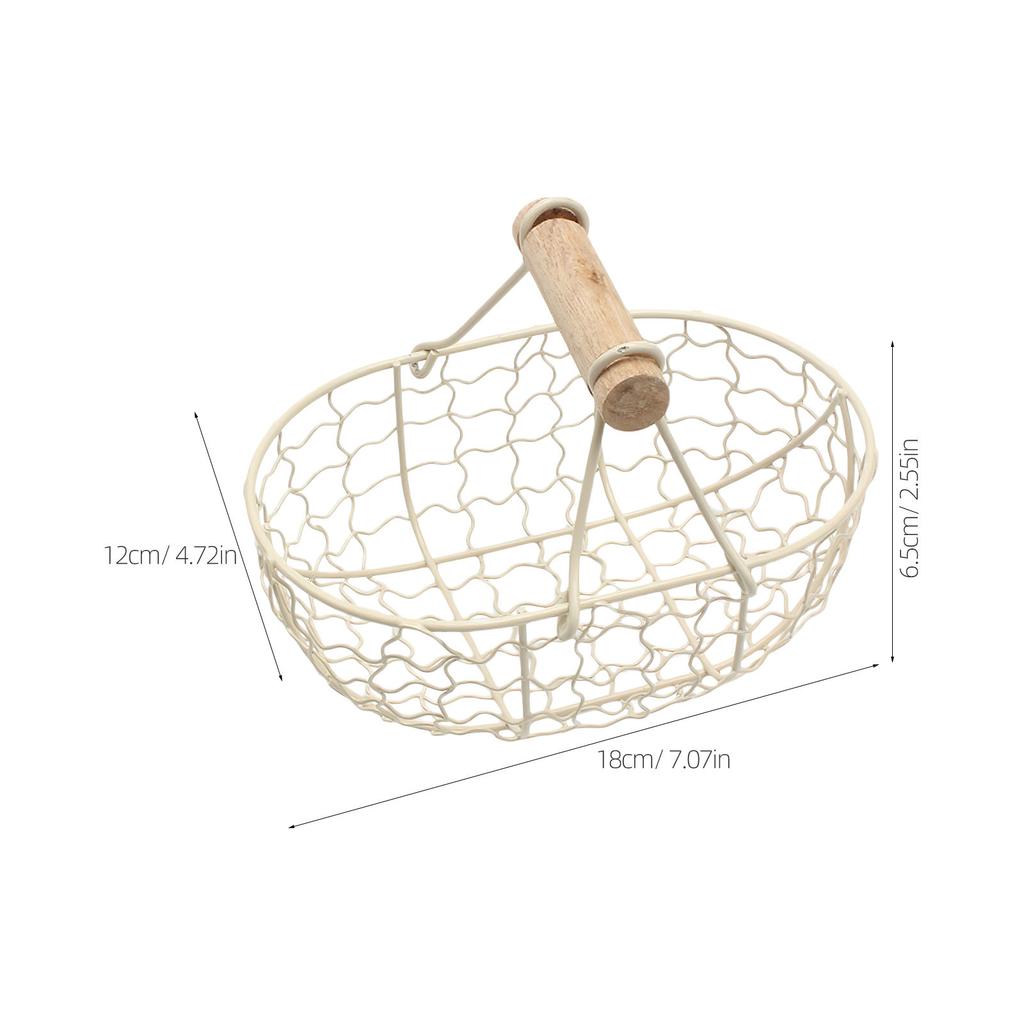 1Pcs Retro Style Storage Basket Iron Household Kitchen Organizer Decorative Fruit Bread Container Desktop Organizer for Home