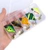 5pcs Rotating Glitter Artificial Fishing Bait with Box Hook Set Fishing Lures Kit Vibration Bait Colorful Fishing Lures Hooks