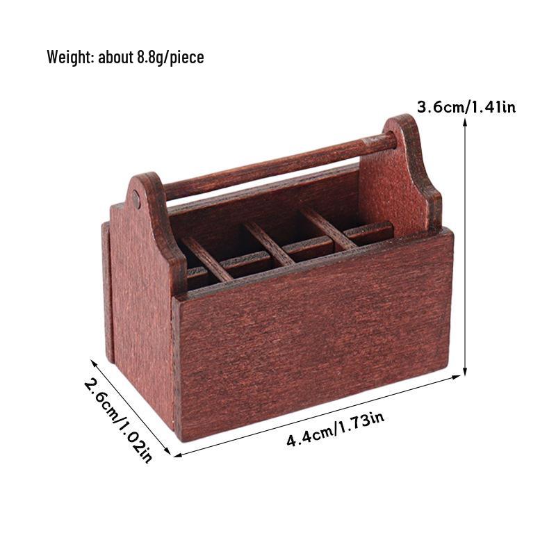 Handmade Wooden Dollhouse Miniature Toolbox Decor Accessories