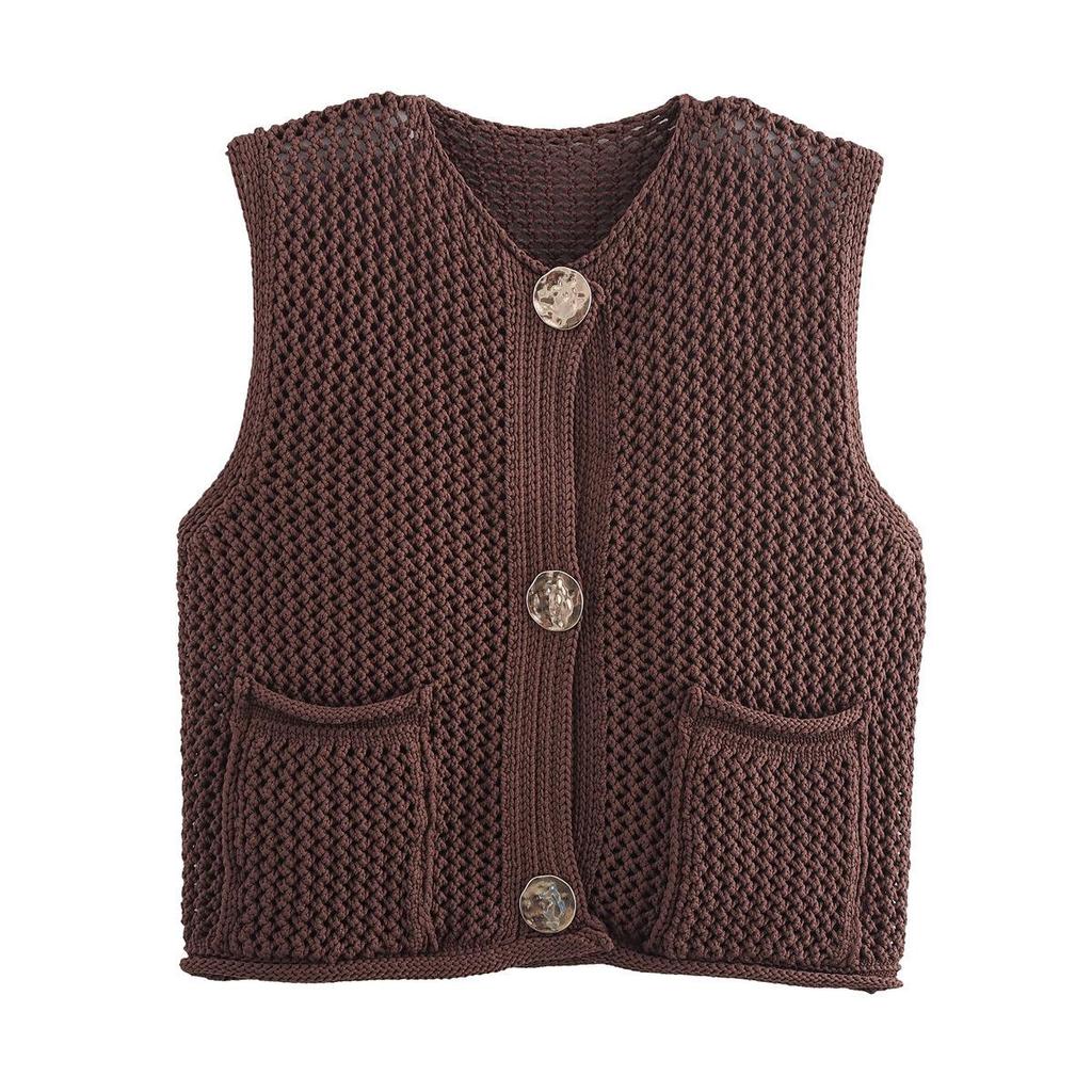 European & American Women's Hollow-out Sweater Vest - Autumn/Winter Street Style Fashion