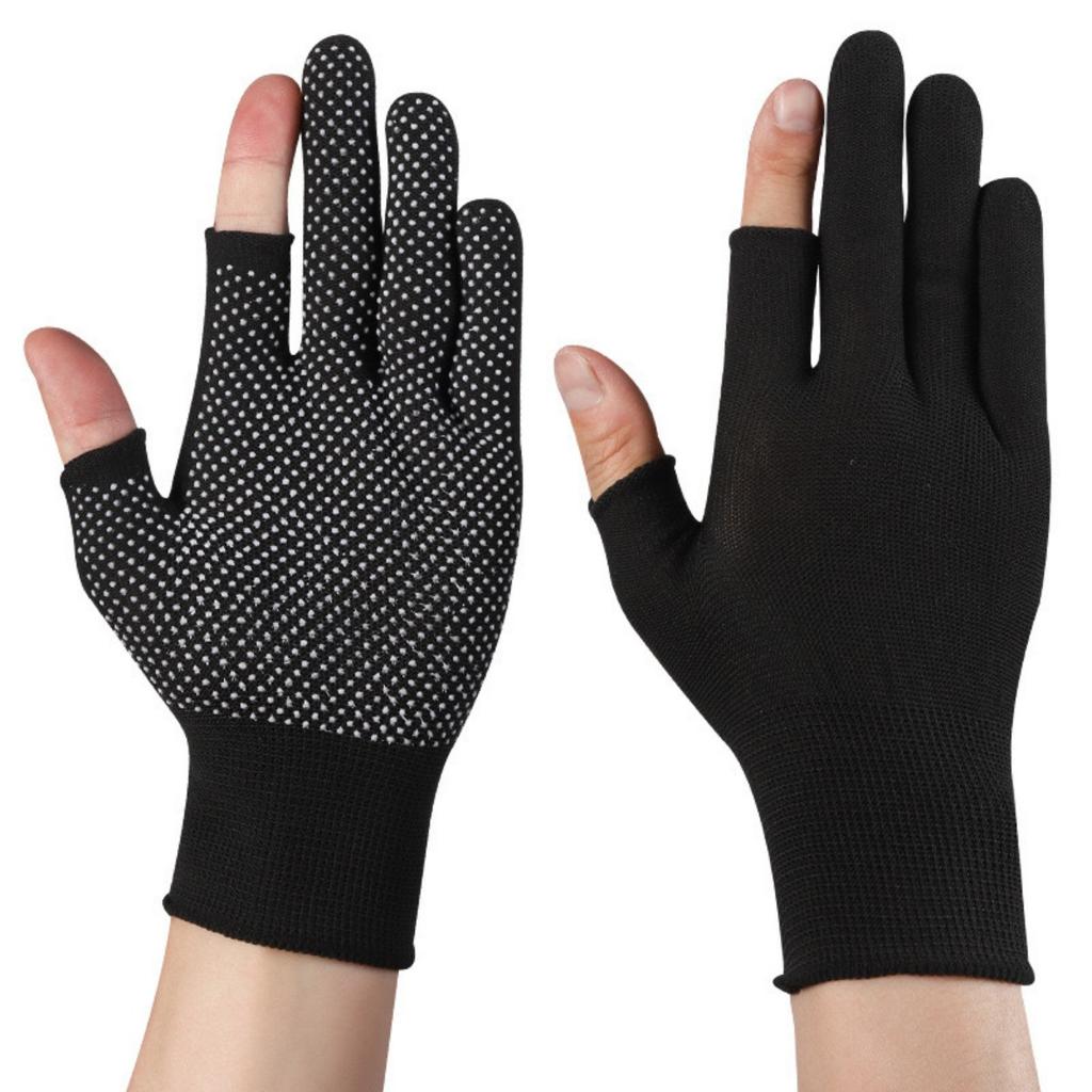 Labor Gloves, Nylon, Anti Slip Latex, Half Finger Gloves, Construction Site, Work, Packaging, Warm, Soft, Breathable, Sunscreen Gloves