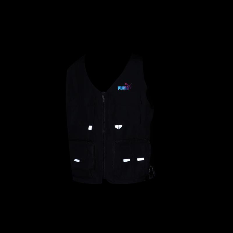 Puma Alphabet Logo Utility-Weste mit mehreren Taschen Herren Oberbekleidung Schwarz 537224-01