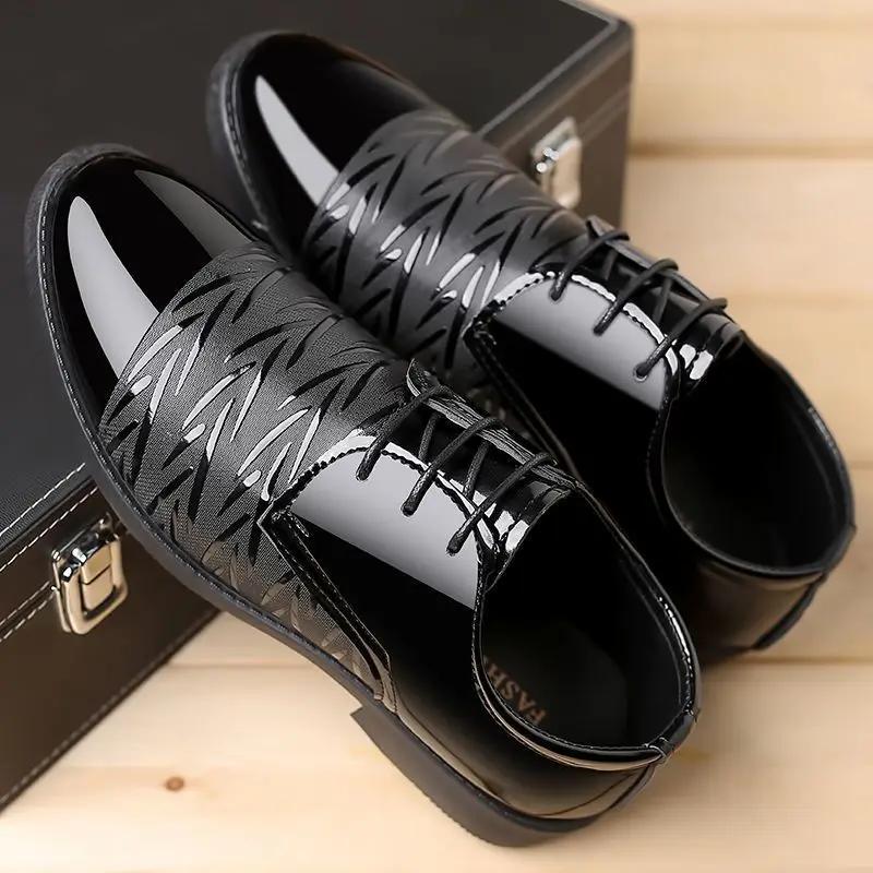 Leather Casual Spring Autumn New Dress Shoes Man Gentleman 39 Elegant Social Shoe for Men and Classic Luxury Designer Low Price