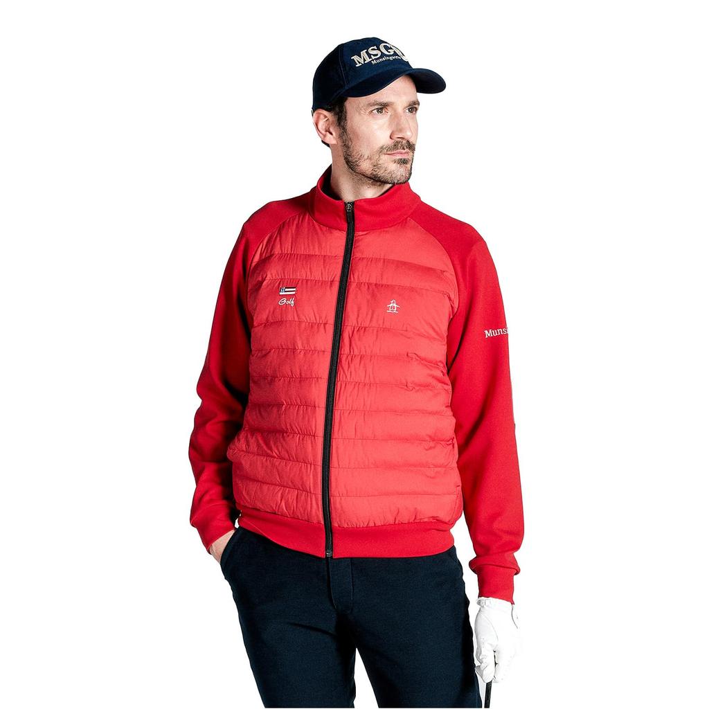 Heat Thermal Water Light Rain Padded Golf MG4FJK22M RD00 LL [Munsingwear] Jacket, Navi, Storage, Repellent, Compatible, Body, Blouson, Men's (Red)