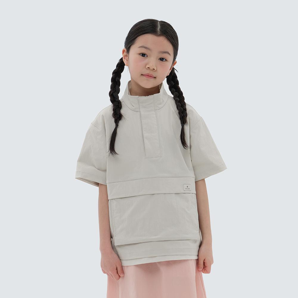 [Snowpeak] Kids Root Stand-neck Short Sleeve Anorak Light Beige (S24MKRAN80) 125