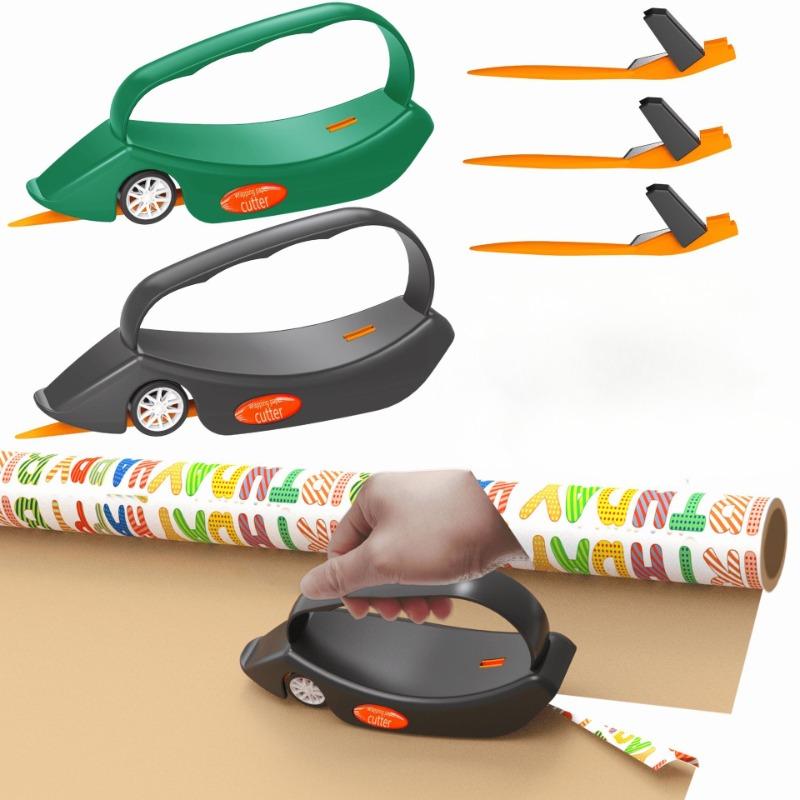 1 zestaw Cutter do papieru do pakowania Bębenek Taśma do pakowania Uchwyt Cutter do papieru z 3 wymiennymi głowicami ostrzy