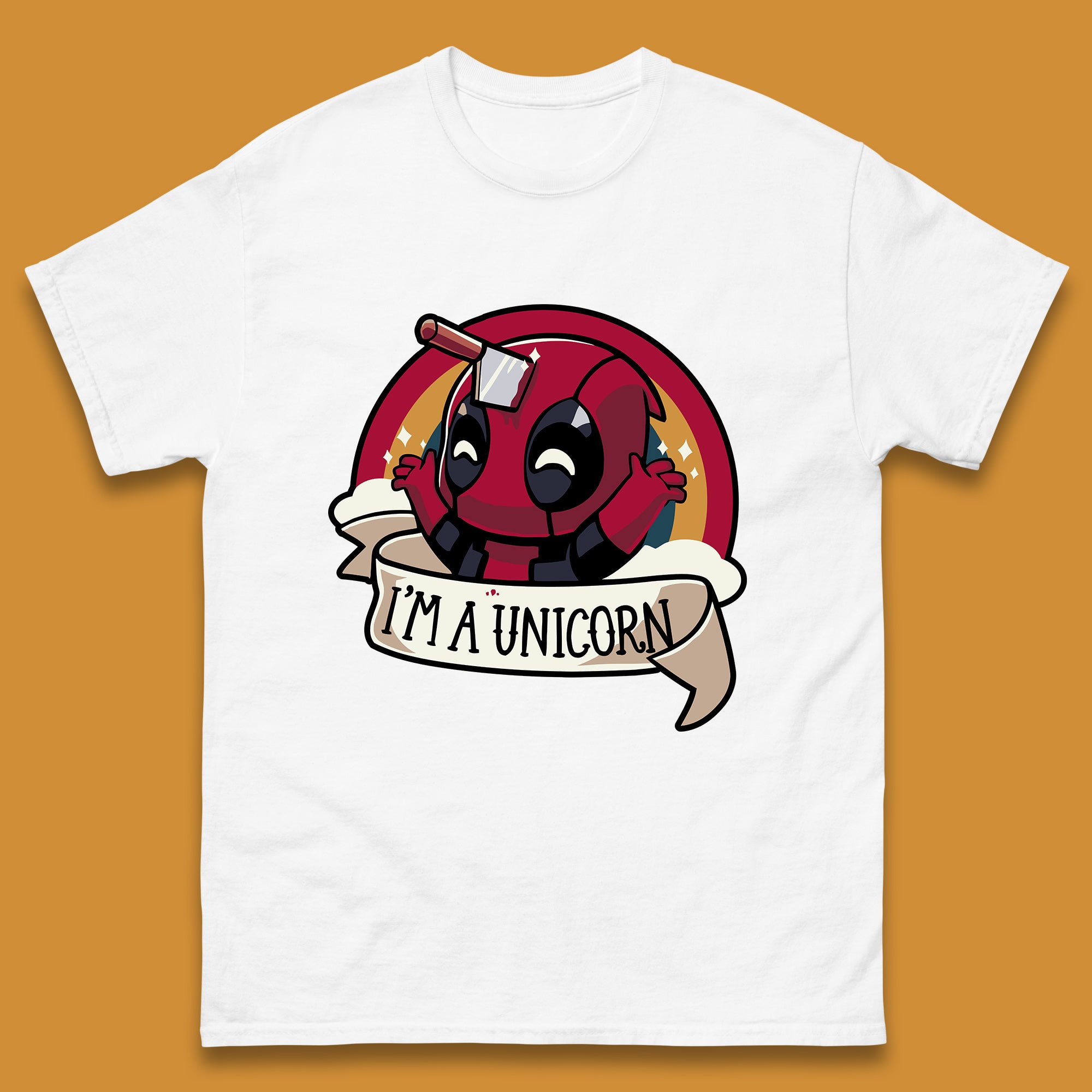 I m A Unicorn Funny Deadpool Rainbow Colors Marvel Avengers Superhero Fictional Character Mens Tee Top 2XL