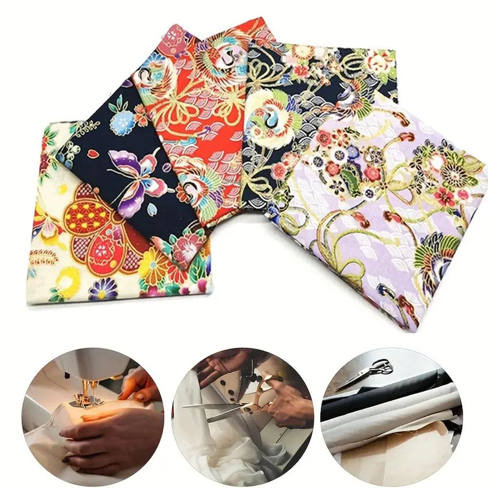 Cotton Craft Fabric Bundle Squares Patchwork Colorful Japanese Style Squares Quilting Sewing Patchwork Fabric DIY Scrapbooking