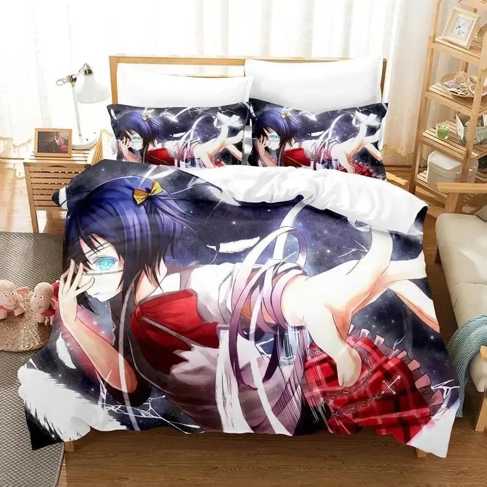 Kawaii Girl Love Chunibyo Other Delusions Bedding Set Printed With Pillowcase Duvet Cover Soft Queen King Size Bedclothes Home
