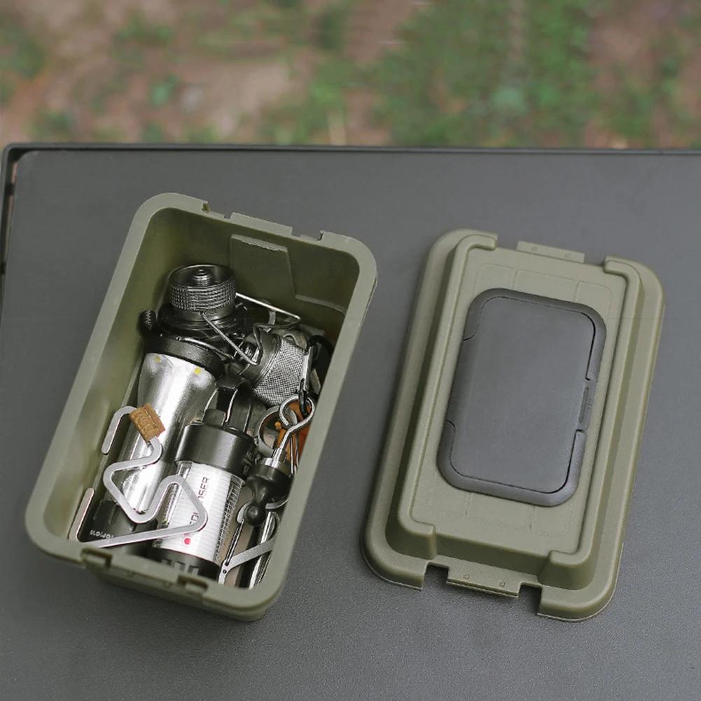 1.1L Outdoor Camping Storage Box Travel BBQ Utensils Organizer Seasoning Bottle Storage Box Portable Desktop Tissue Container