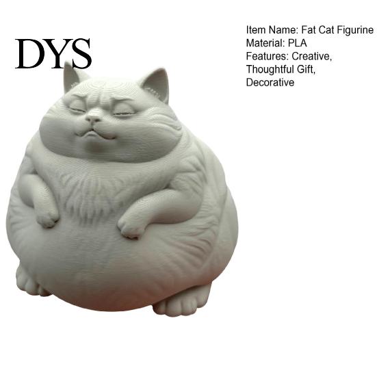 Desktop Decorations for Office Fat Cat Figurine, Cute Lazy Desk Car Decor with Solid Base, Heartwarming Holiday Gifts Mini Calming Statue Office,