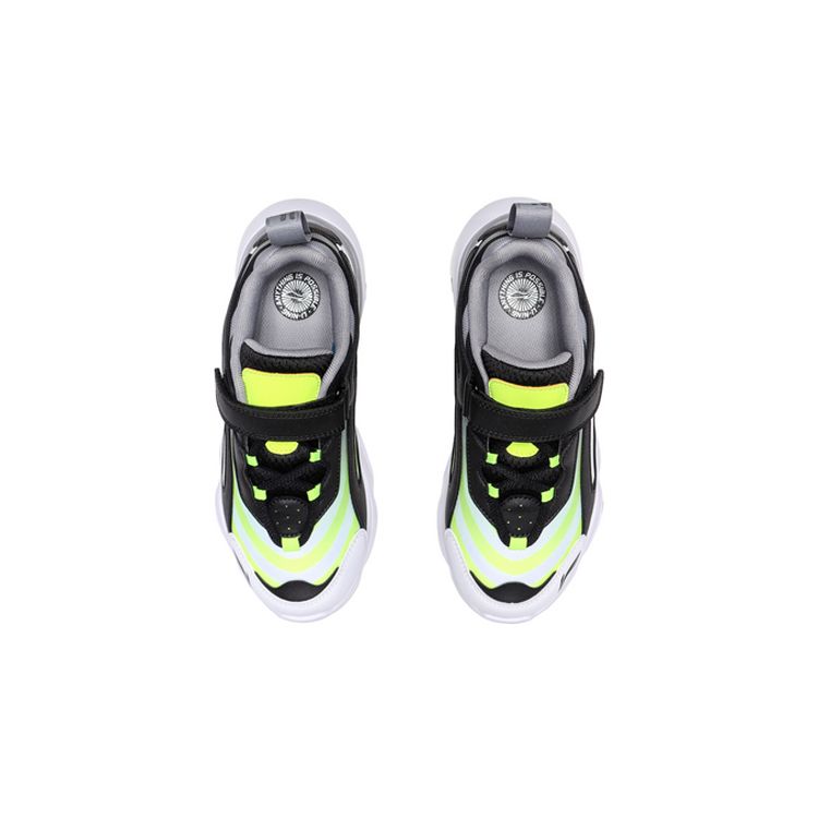 Li Ning Kids Big Aurora Sports Trend Low Top Running Shoes Kids Running Shoes Black Gray Green YKCQ274-17