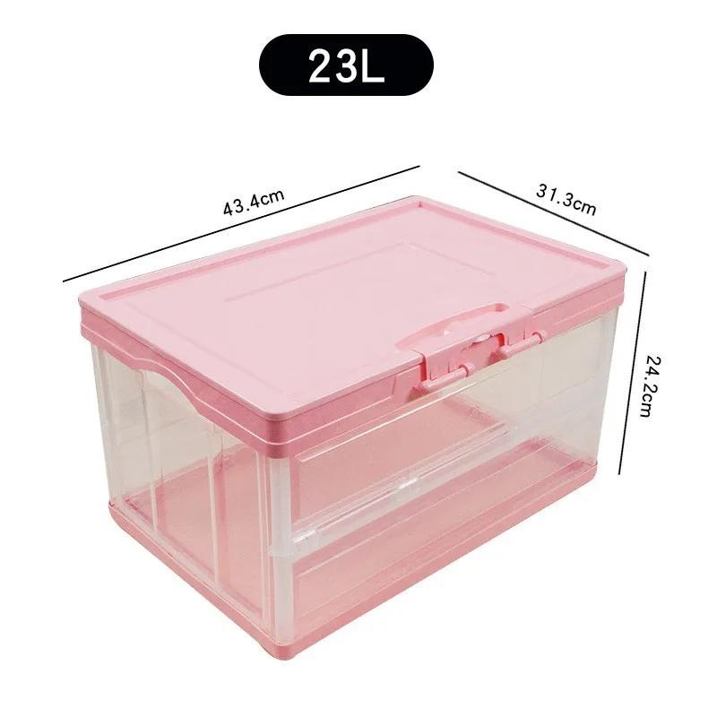 SAglorb 4 Pack Closet Organizers and Storage, 8.4 Gal Storage Bins with Lids, Plastic Foldable Box Collapsible Storage Bins,