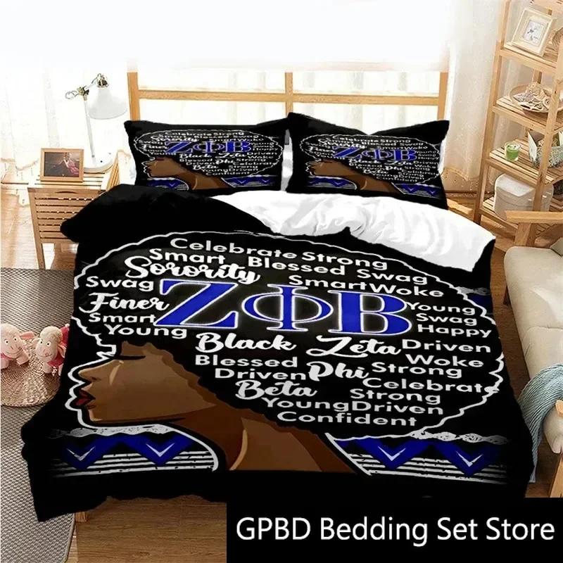 3D Print 1920 Zeta Phi Beta Society Bedding Set Double Twin King Duvet Cover Comforter Pillowcase Boys Girls Adults Bedroom