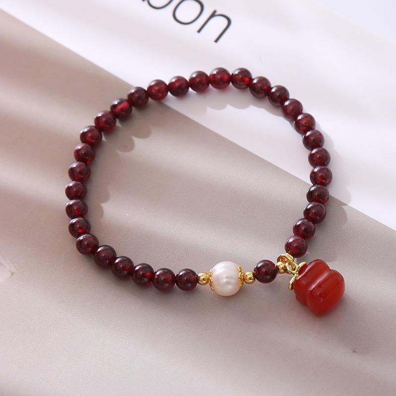 

Freshwater Pearl Garnet Bracelet Bangles Women Fashion Jewelry accessories Gift гранат
