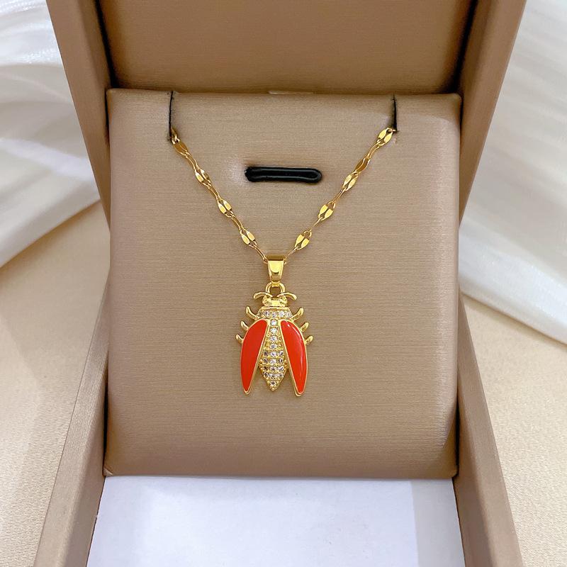 Full Diamond Luxury Light Luxury Banquet Wedding Necklace Female Internet Celebrity Versatile Collarbone Chain Titanium Steel Chain