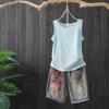 Canottiera Estiva in Cotone e Lino Donna Maglia di Base in Lino T-shirt Senza Maniche Capo Esterno Taglia Grande