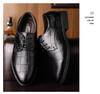 Men's Versatile Plaid Leather Business Shoes - Formal, Plus Size, Casual, Wedding