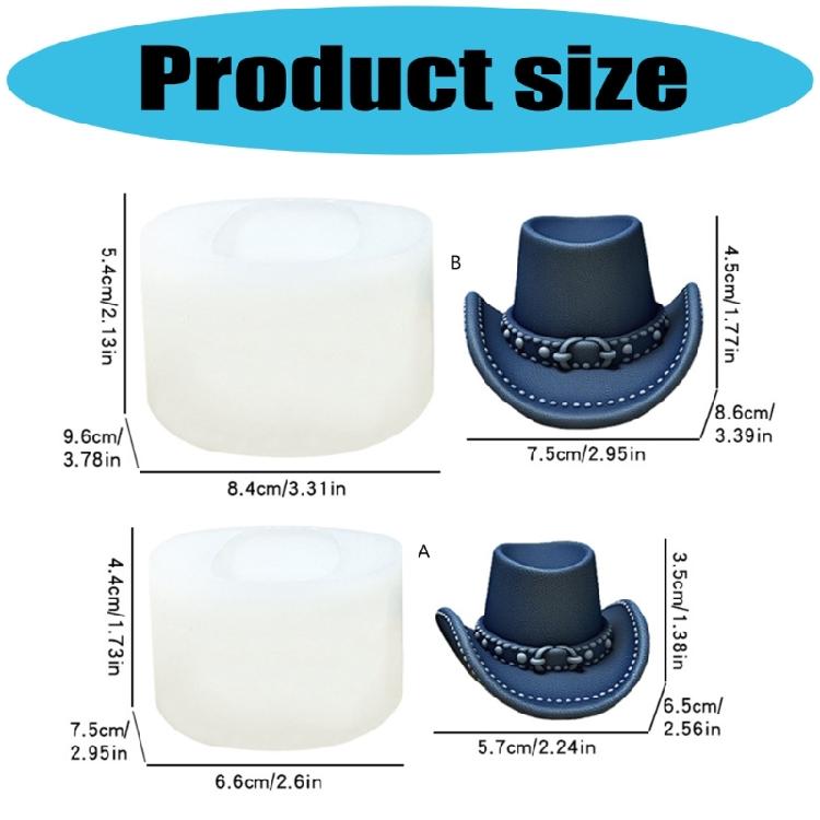 Cowboy Hat Silicone Candle Molds for Epoxy Resin Making Candle Soap Multunction Silicone Mould Temperature Resistant