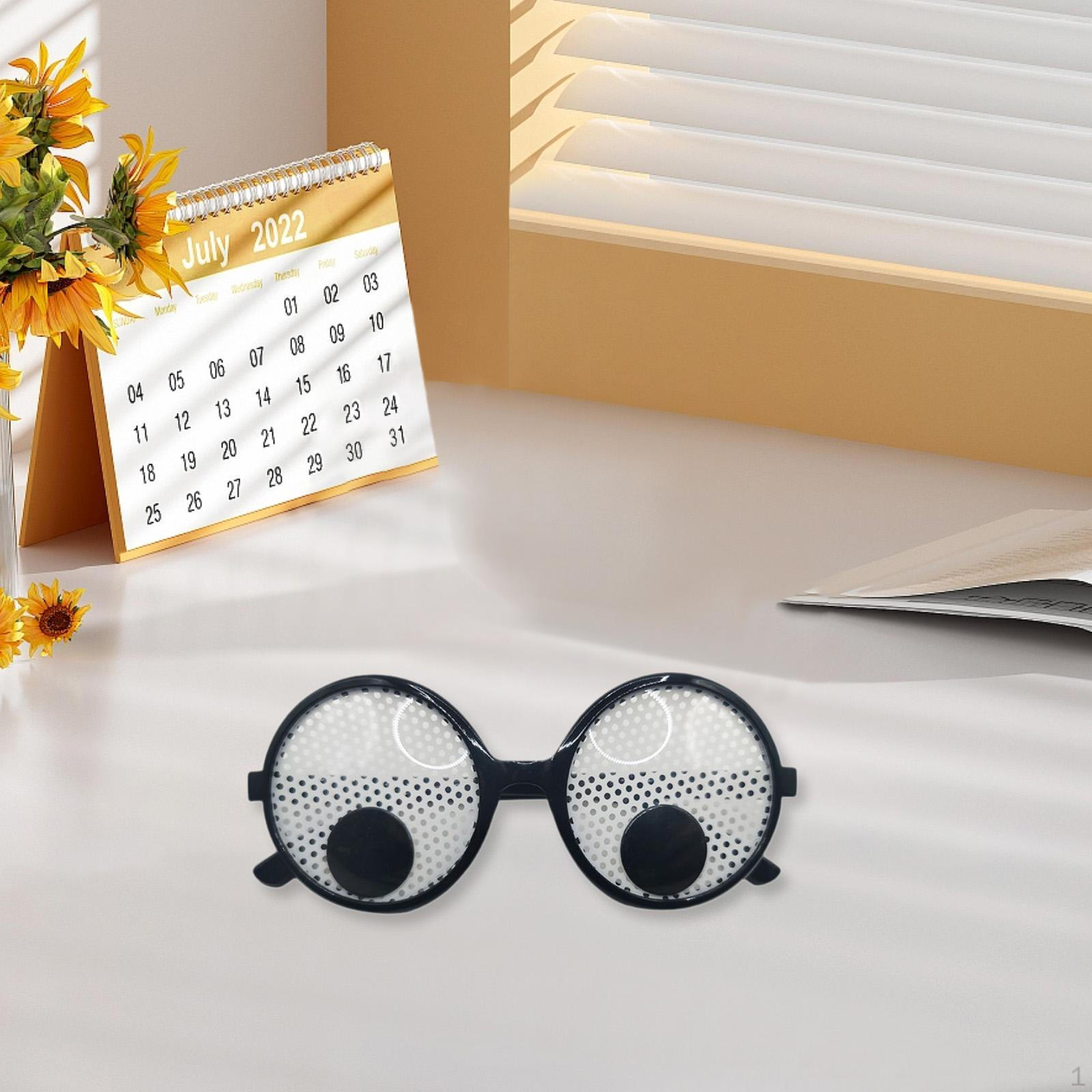 Очки-глаза на Хэллоуин забавные двигающиеся глаза для аксессуаров для костюма Solid White — фото 7