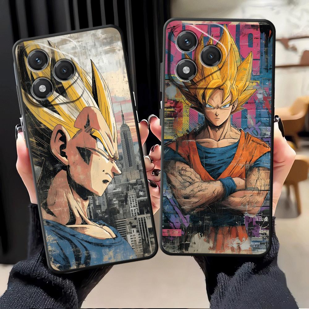 Dragon Ball Retro Goku Case for Honor 70 X5b X7 X8 Magic5Lite 90 200 400 Lite X6 X9a 8X Black Soft Phone Cover