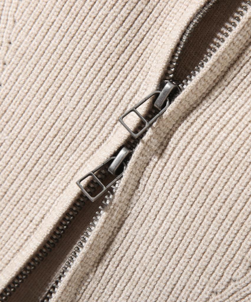 Dimiteulibeullaeg 2Way Heavyweight Hacci Knit Zip-Up Hoodie_Oatmeal