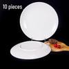 AVADEN 6-inch White Melamine Round Plates, 10-Pack