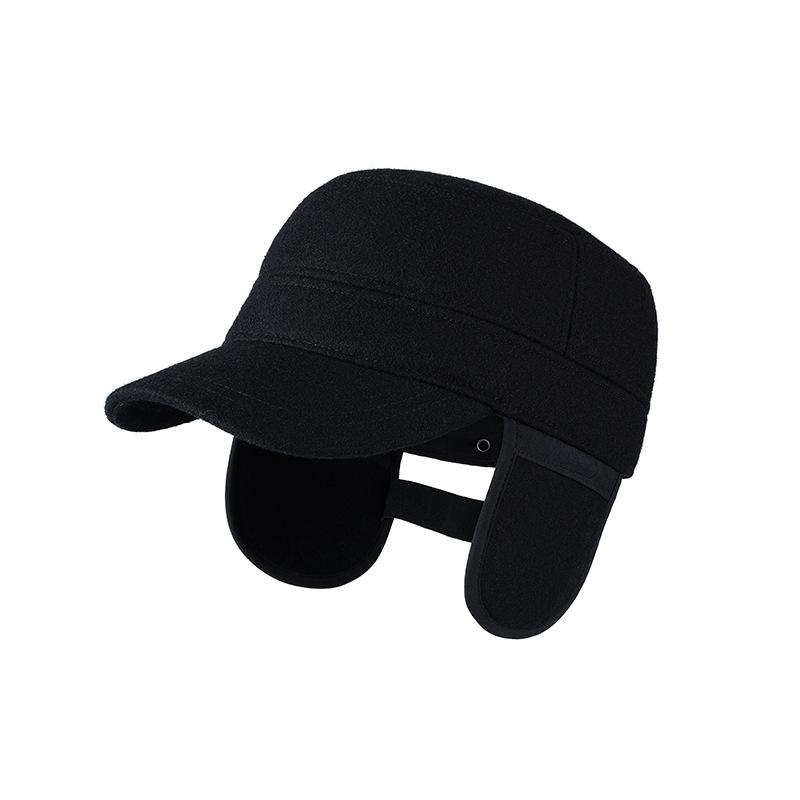 24 Winter cold protection ear protection hat wool windproof flat top hat dad cotton hat cap