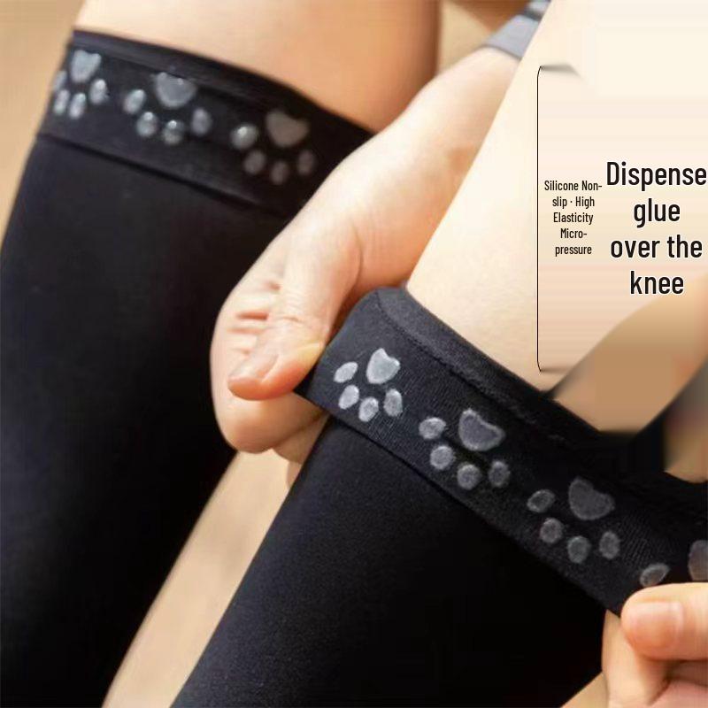 Women's Silicone Over-the-Knee Anti-Slip Thigh-High Socks, Black, Summer Thin