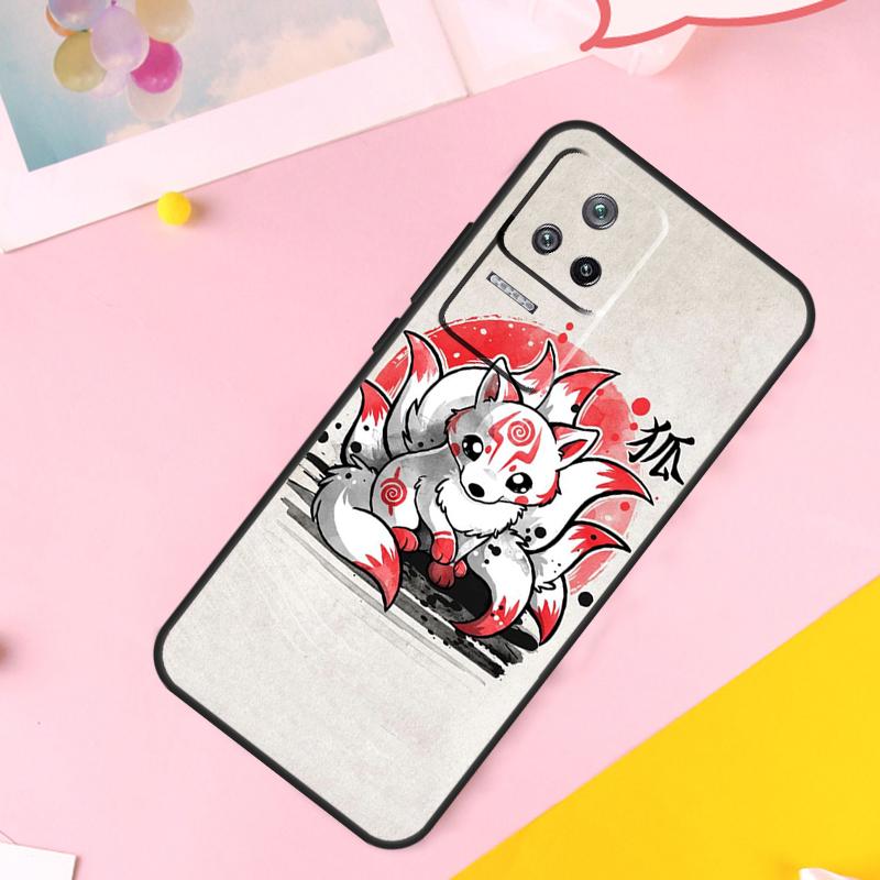 Kitsune Fox Art Case For Xiaomi 14 Ultra 13 11T 12T 13T Pro 12 Lite POCO X6 Pro M6 X3 X4 X5 M5s F3 F5 Cover