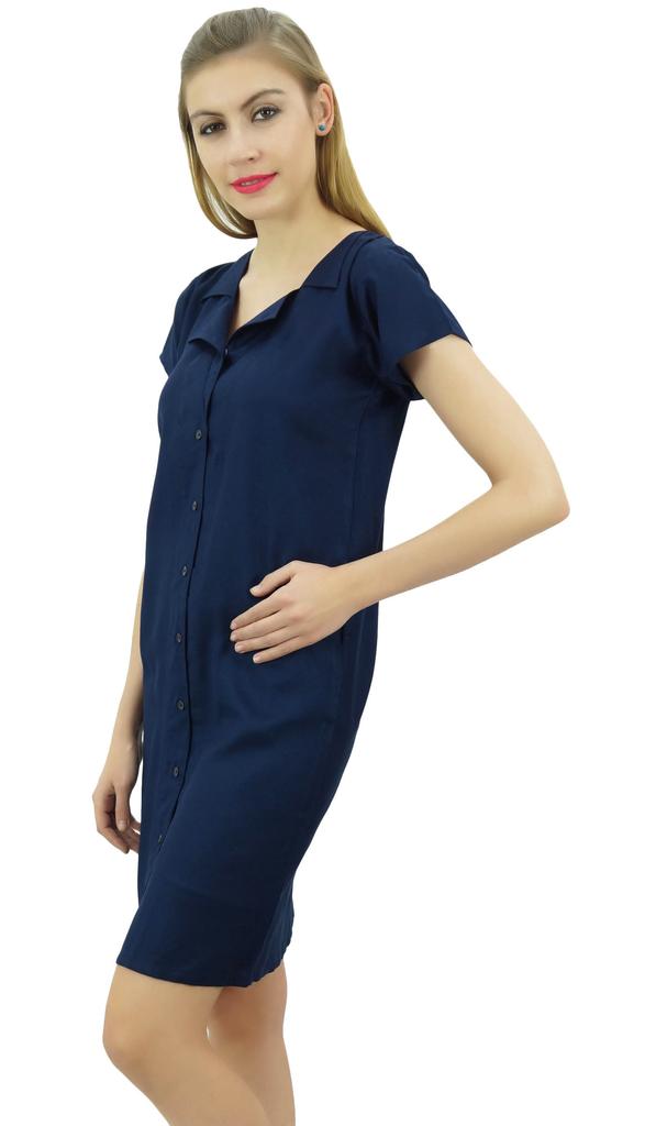 Bimba Womens Aqua Blue Long Shirt Getting Ready Buttondown Night