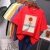 Printed O-neck Short Sleeve T Shirt Women Vintage Graphic Pullover Tees Female Leisure Clothing
