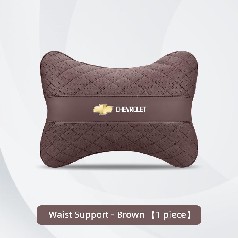 AABHJ1 Nappa Leather Car Headrest Neck Pillow Waist Cushioning For Chevrolet Spark Captiva Cruze Malibu Equinox Trax Camaro Blazer