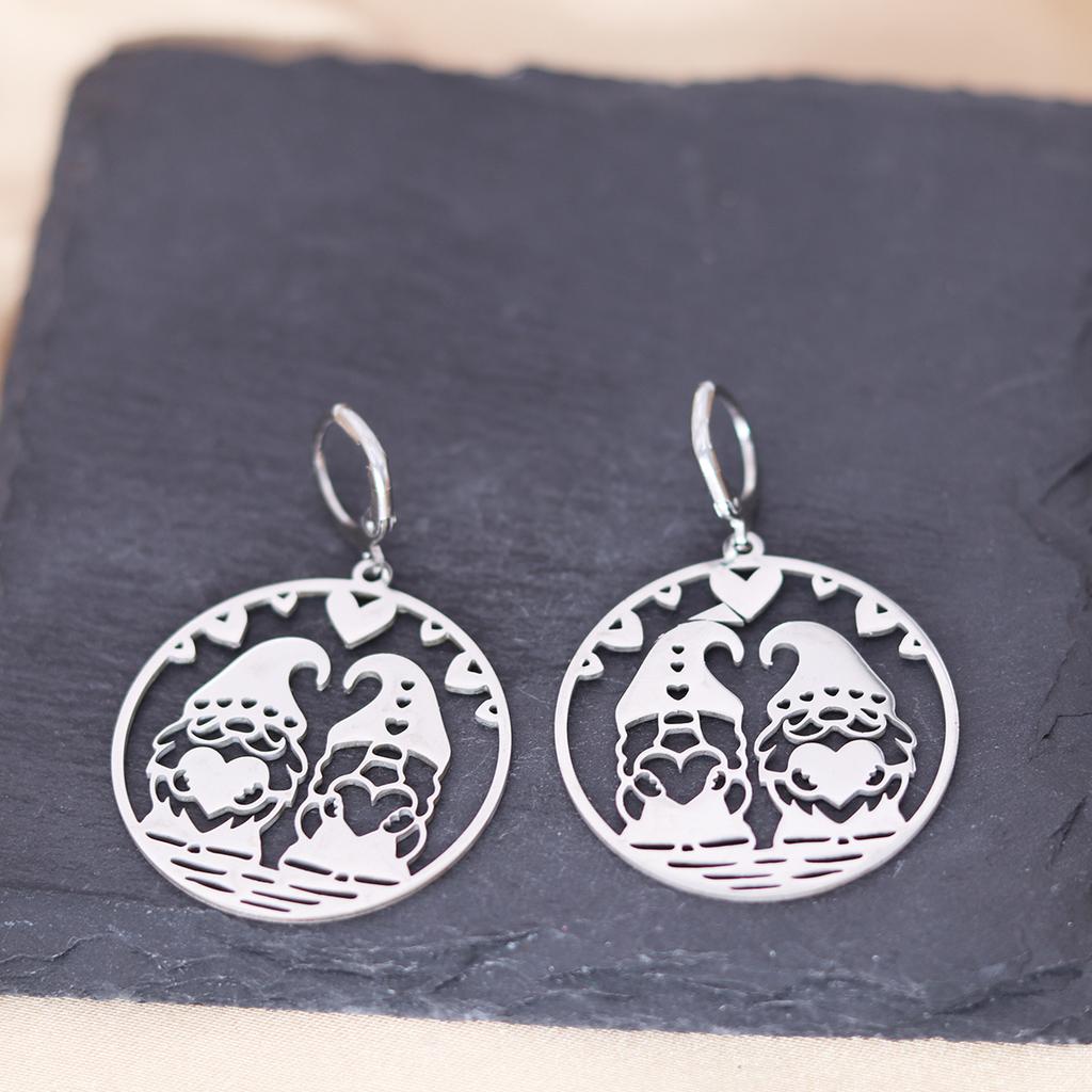 Kinitial Stainless Steel Death Moth Sun Moon Snake Mushroom Cactus Hamsa Hand Horse Earrings For Women Trendy Piercing Jewelry
