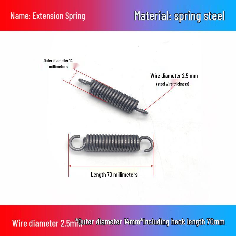 

Желтая пружина натяжения с крючками для дверцы духовки: Диаметр проволоки 2,5 мм, Внешний диаметр 14-22 мм, Длина 45-350 мм.