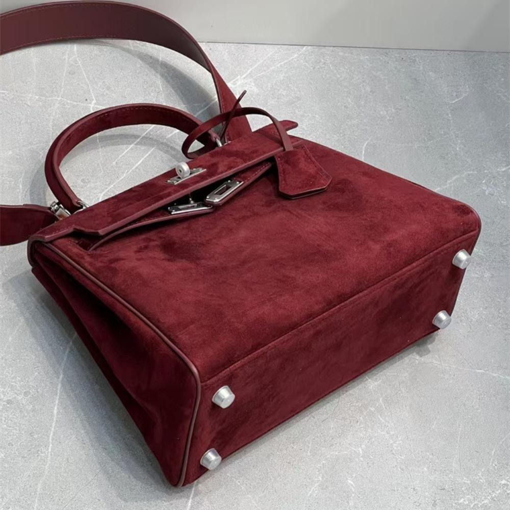 Jesienno-zimowa nowa torba z matowej skóry z szerokim paskiem na ramię, zamszowa skóra licowa, przenośna, na ramię, listonoszka, wysoka jakość