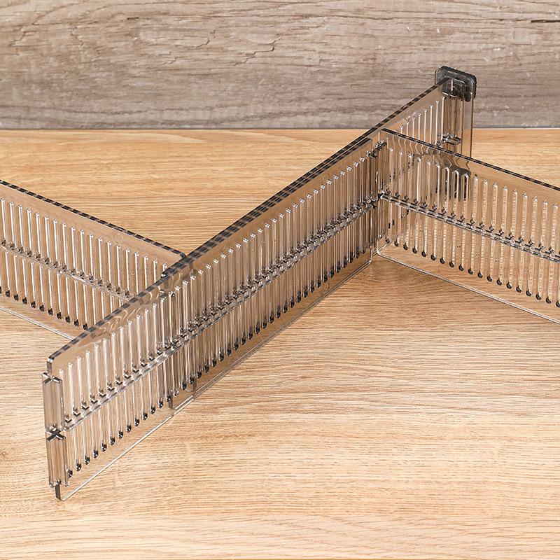 2Pcs Drawer Storage Partition Board DIY Wardrobe Closet Punch-free Separator, Flexible Horizontal and Vertical Free Combination