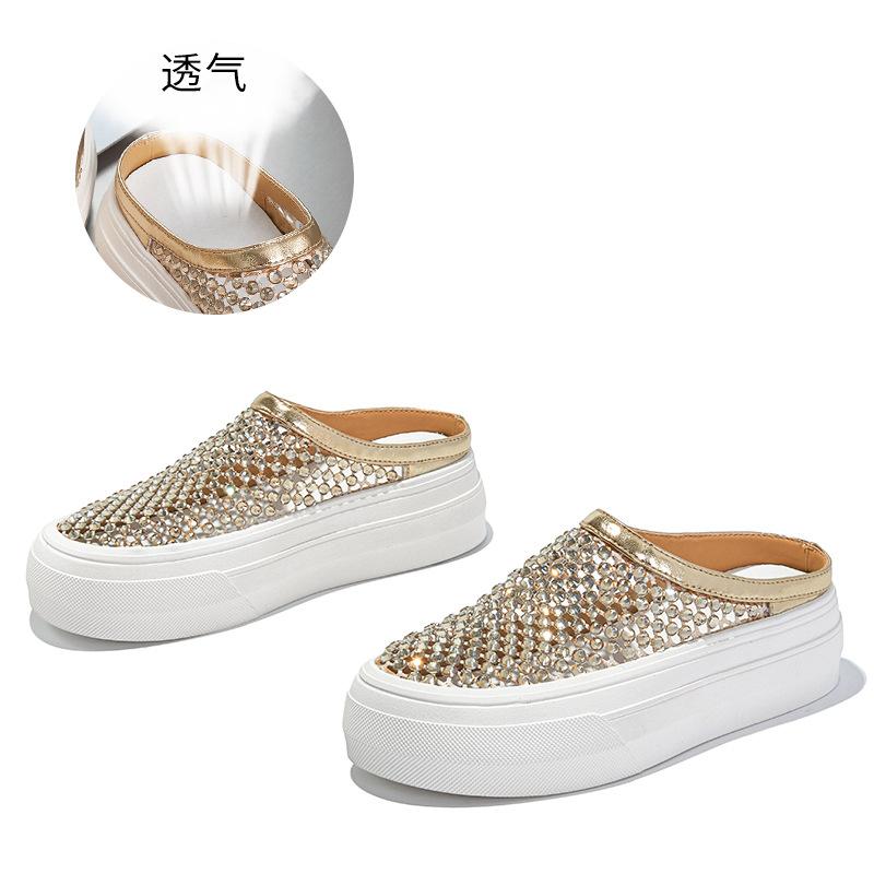 Rhinestone baotou slippers women's summer new models are empty and breathable, and sandals are worn outside, which is high-end and fashionable.