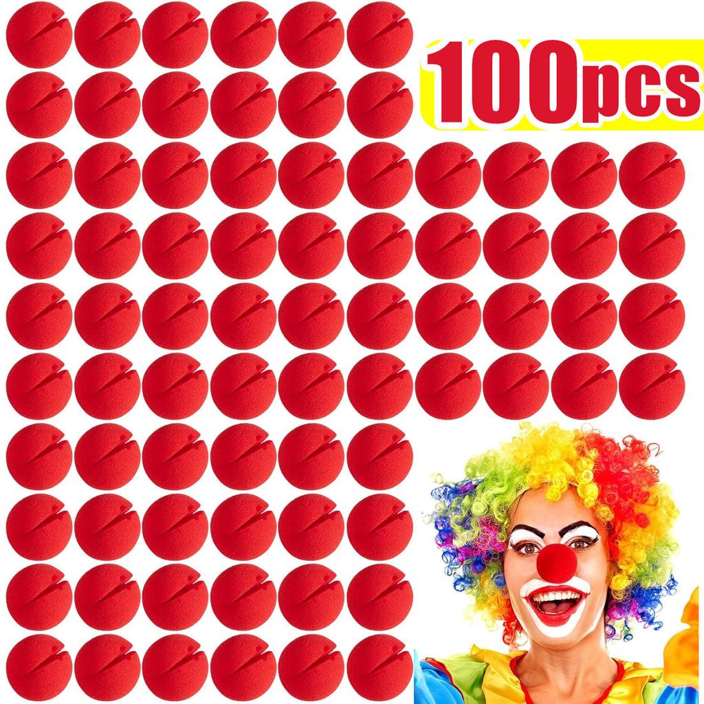 1/100pcs Red Clown Nose DIY Foam Sponge Balls Cosplay Costume Props Funny Circus Performance Party Halloween Decoration Supplies