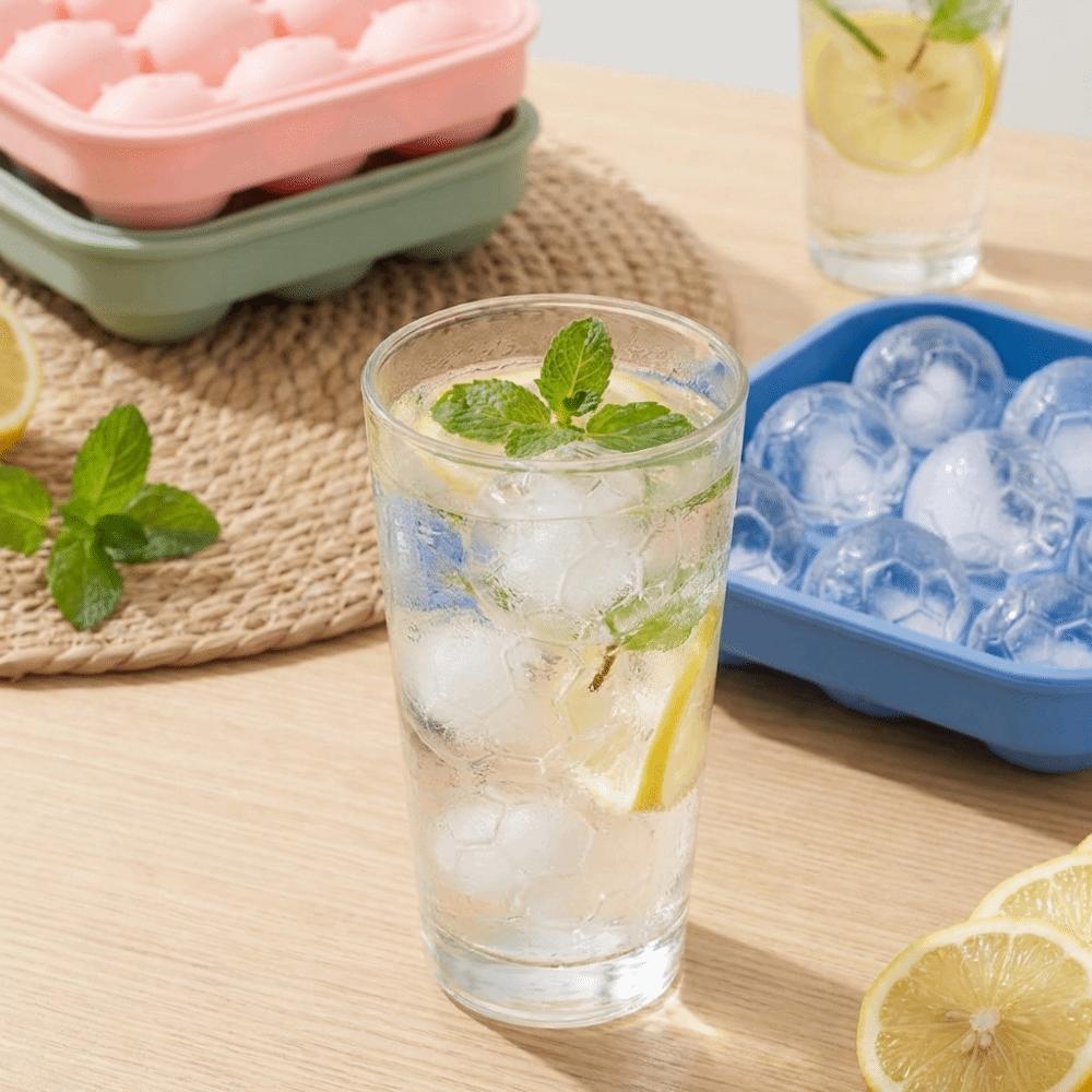 Non-stick Ice Ball Mold Silicone Football Ice Cubes Mold Multi-functional Ice Block Mold Bar