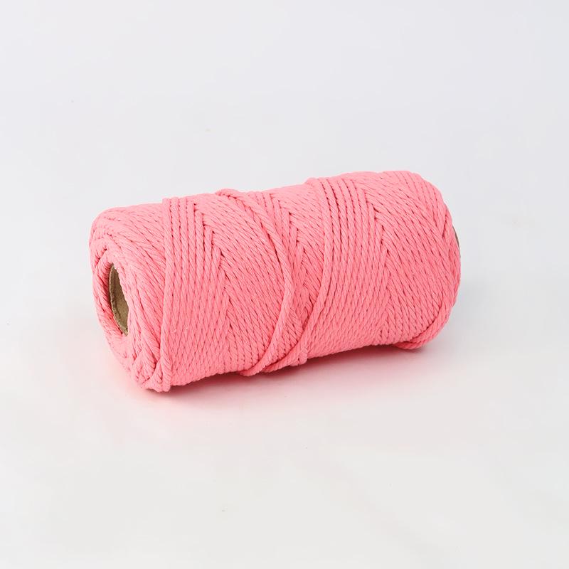 4mm Multi-Strand Macaron Colored Cotton Rope for DIY Tapestry & Decorative Weaving.