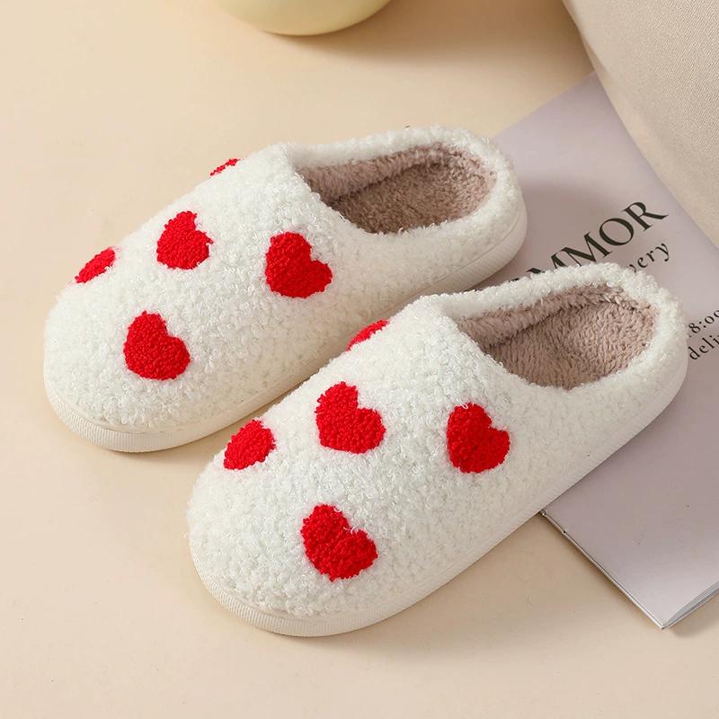 Ladies Soft Sole Slippers Winter Warm Anti-Slip Home Slippers Comfortable Poop Texture for Women