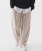 PIANER Corduroy One-Tuck Stitch Wide Pants (Beige)