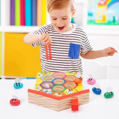 Montessori Toys  Educational Wooden Toys Little Bee Games, Early Education To Catch Insects, Color Recognition, Hive Toys
