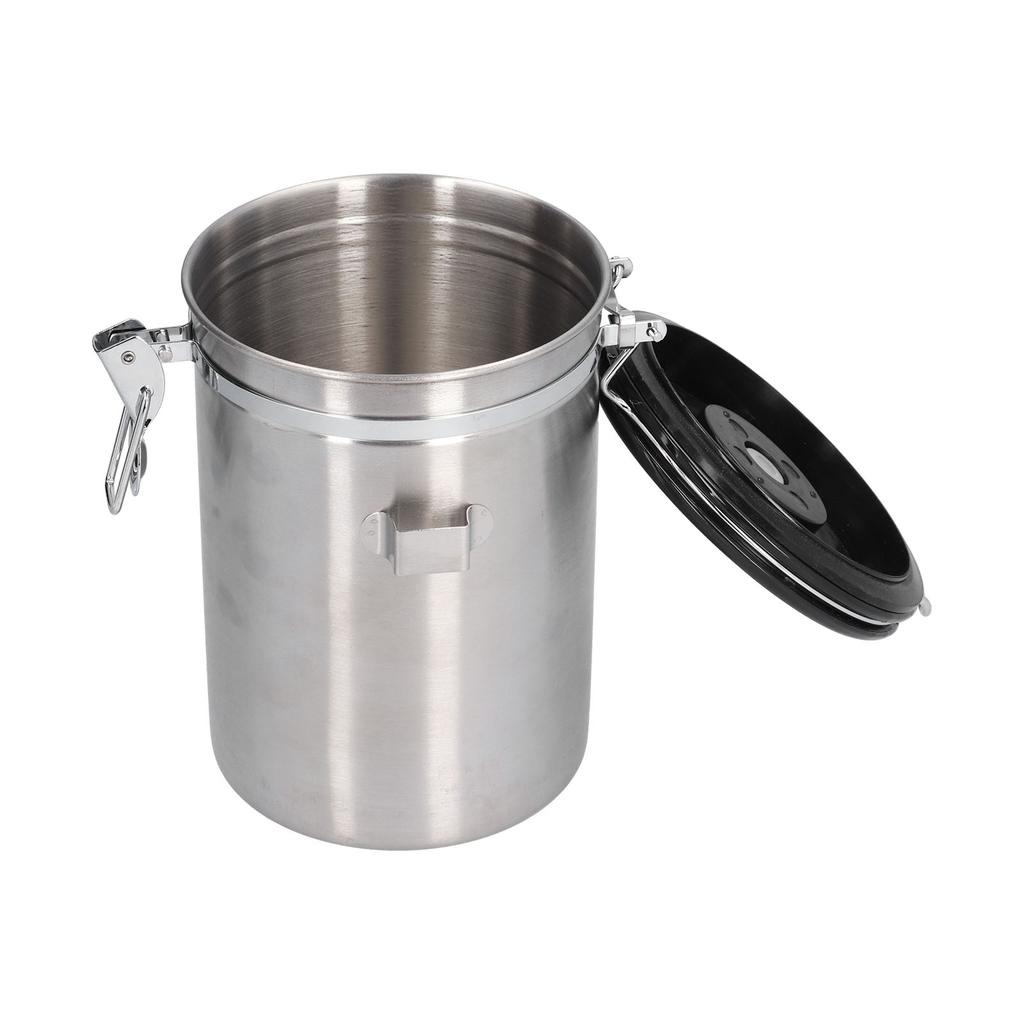 Stainless Steel Coffee Canisters with Calendar Wheel Exhaustable Coffee Jar for Home Coffee Shop